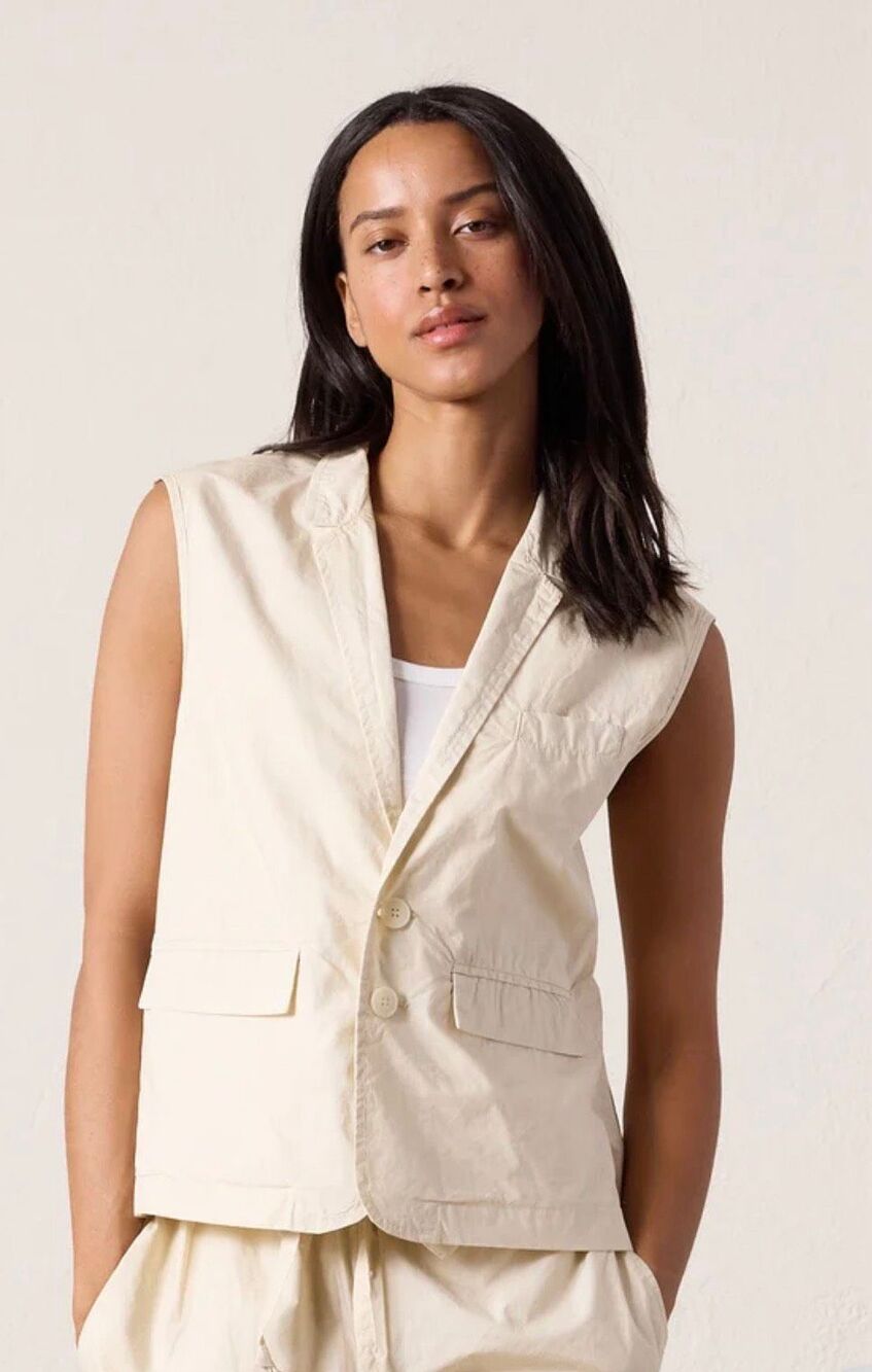 NSF Grimes Mineral Print Vest in Natural NWT Size Small
